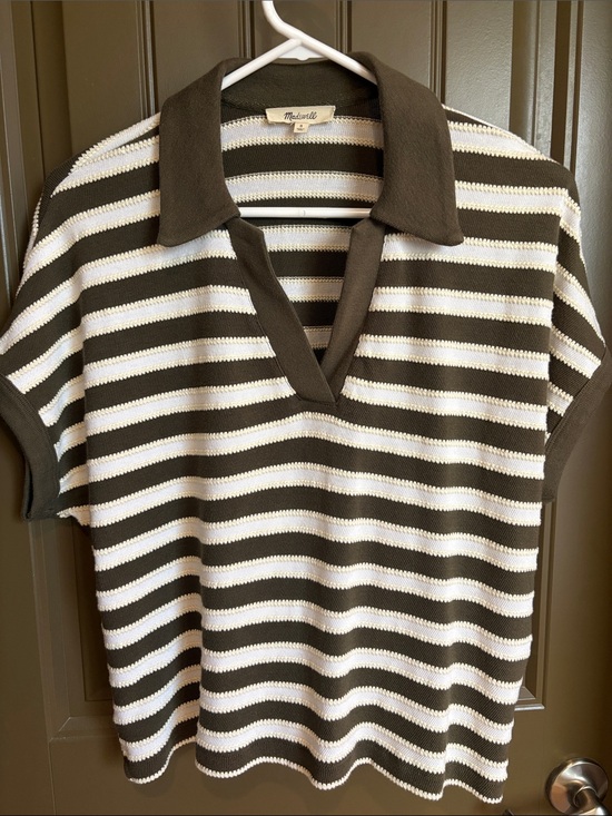 Madewell Tops - Madewell Relaxed Fit V Neck Polo Shirt, Small